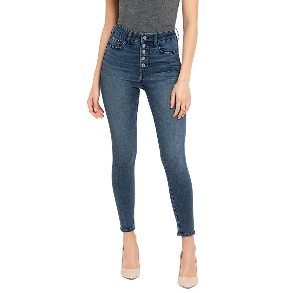 Lucky Brand Bridgette High Rise Skinny Jeans Button Fly Medium Wash Women's 2/26